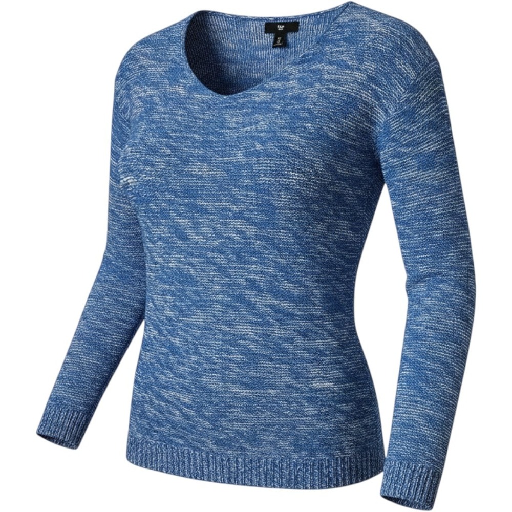 Gap Sweater Womens Small Blue Space Dye Knit Long Sleeve Scoop Neck Pullover‎